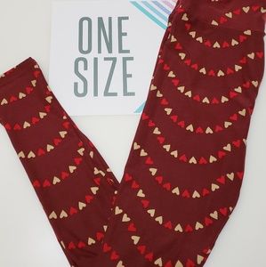 NWT LuLaRoe Valentine's Leggings OS